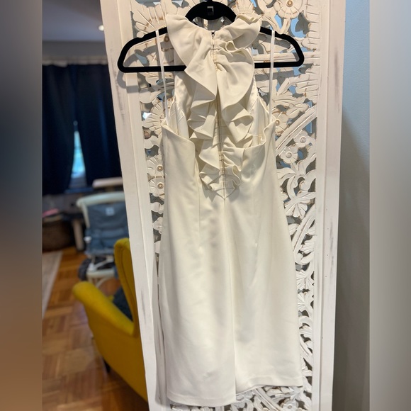 Vince Camuto White Ruffle Back Halter Dress - Picture 5 of 5